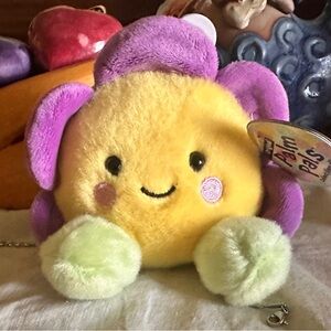 Palm Pals Yellow and Purple Plush Toy Fallon Mini Flower 5” Aurora NWT